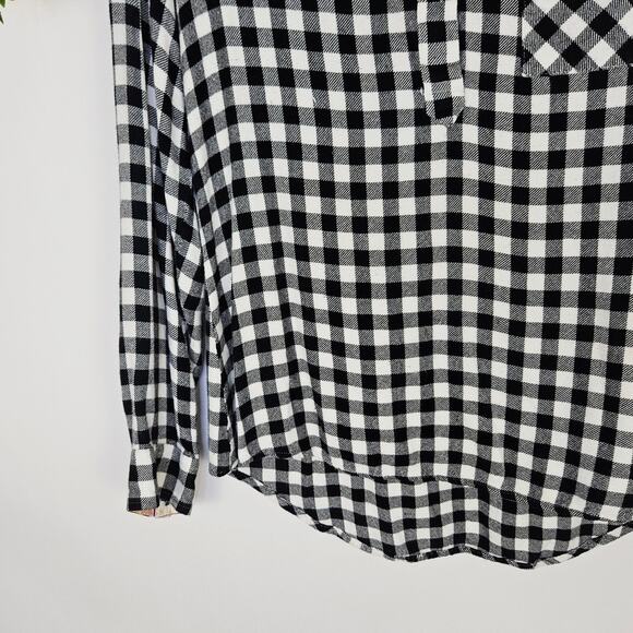 Matilda Jane Joanna Gaines Black White Gingham Check Fall Button Top Medium - Picture 6 of 11